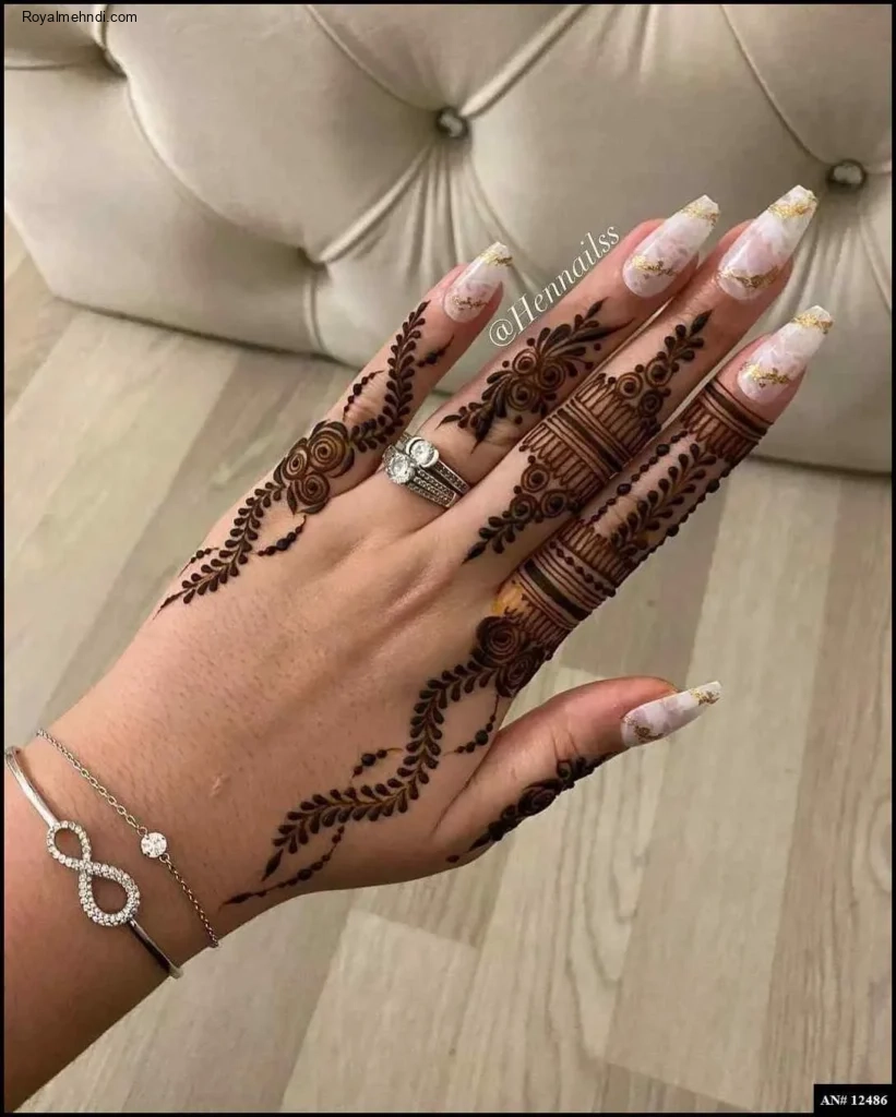 easy simple finger mehndi design