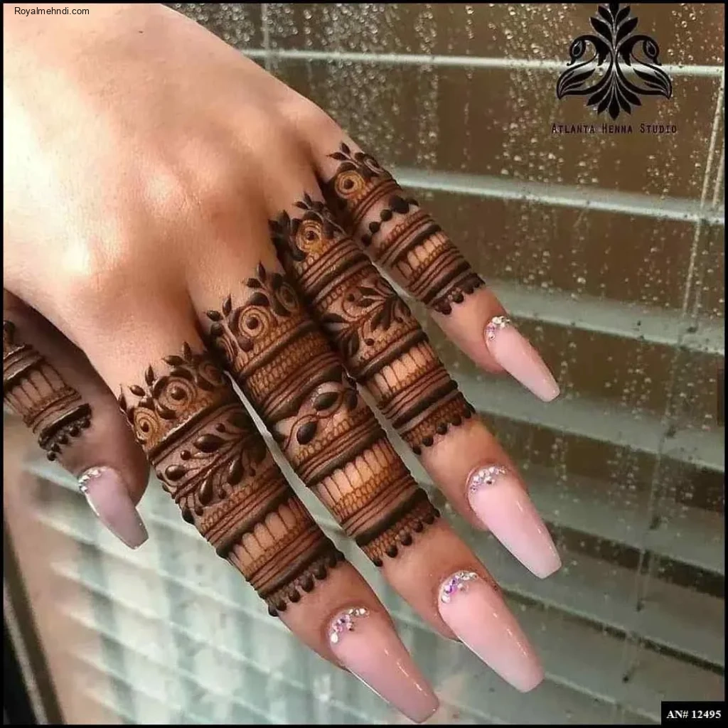 easy simple finger mehndi design