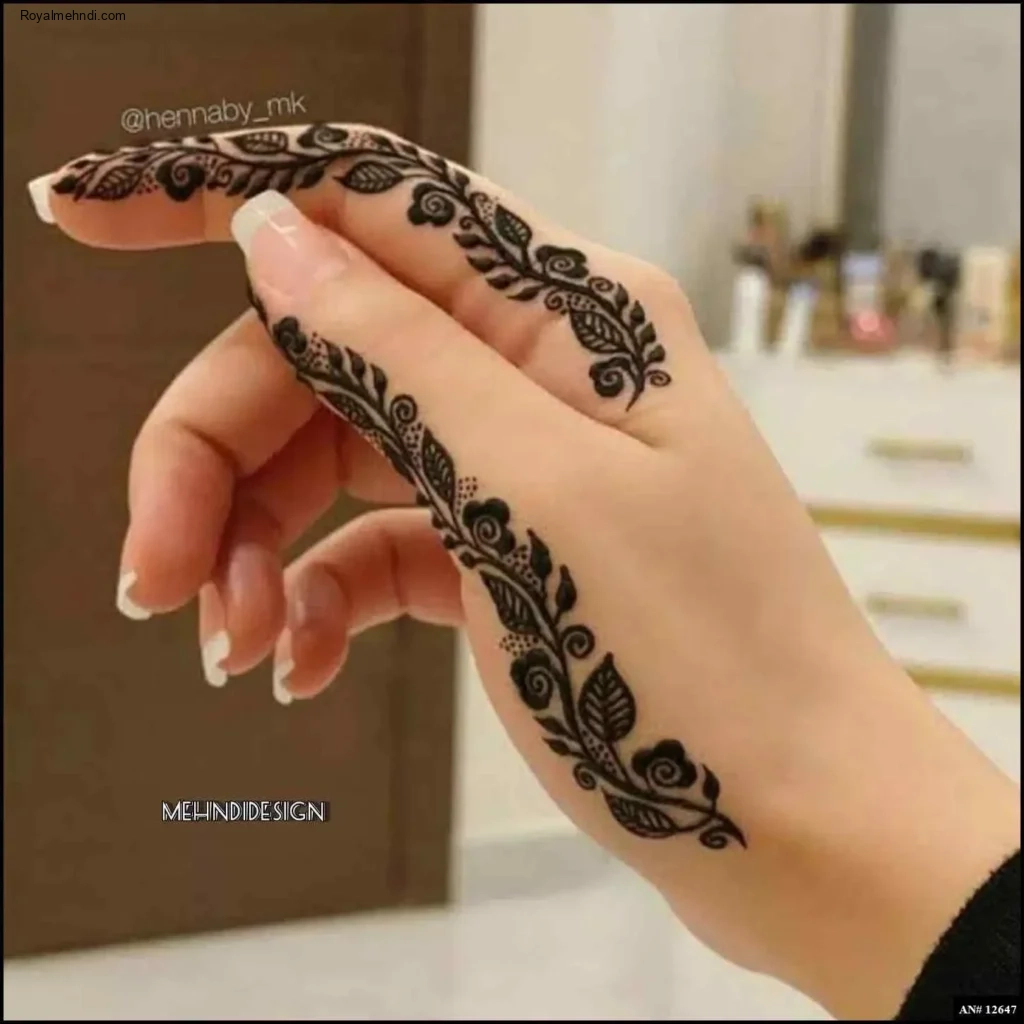 easy simple finger mehndi design